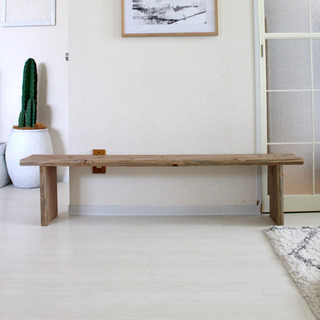 DIY古材風飾り棚ベンチ.長さ140cm
