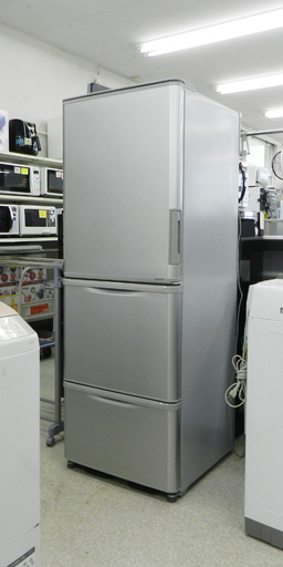 大型 冷蔵庫 両開き 3ドア 350L 2017年製 シャープ ノンフロン SJ-W351C-S SHARP 300Lクラス ☆ PayPay(ペイペイ)決済可能 ☆ 札幌市 北区 屯田