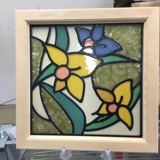 【引取先が決まりました】ステンドグラス　300mm角　作家さんの...