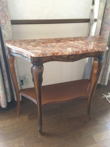 アンティーク風ロココ調猫足サイドテーブル