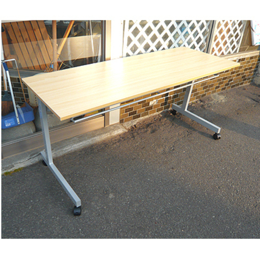 美品【折りたたみ式 会議テーブル】幅150cm 跳ね上げ式天板 スタッキング 会議用テーブル オフィス用テーブル オフィステーブル ミーティン用グテーブル ミーティングテーブル 札幌 本郷通店