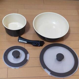 IH•ガス対応可能、炒め鍋•スープ鍋 7点セット セラミックの画像