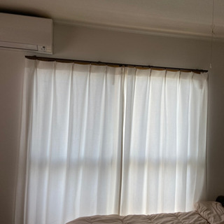 MUJI ポリエステル綿変り織プリーツカーテン　幅100×丈17...