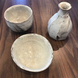 【取りに来れる方限定】山本一仁　花入れ、茶碗3点セット