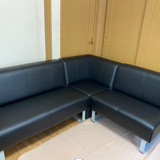 〈お取引先決まりました〉黒　ソファ　3個セット