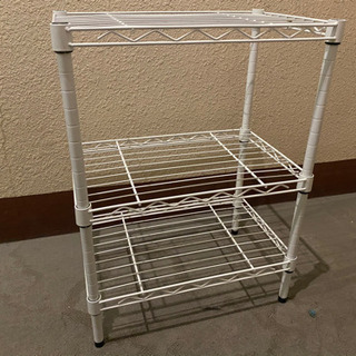 【中古】3段スチールラック　白