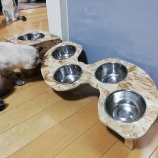お取引予定者決定しました。猫 ペット  ご飯 餌 皿 スタンド 4連