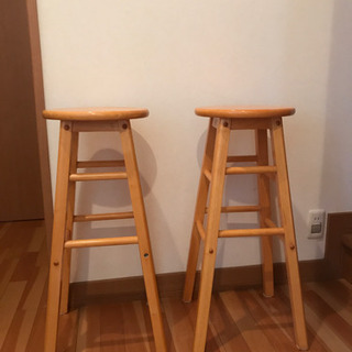 木製スツール　二脚