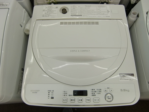 【配送・設置無料】☆超美品☆2019年製 シャープ 洗濯機 5.5kg
