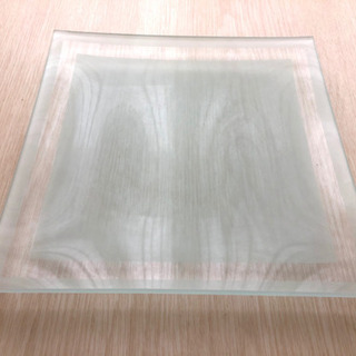 ガラス製スクエア皿　(裏面すりガラス加工)