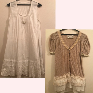 フリルカーディガン　ワンピース　2点セット