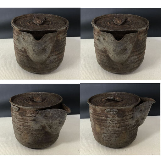c705 難波好陽 宝瓶 備前焼 共箱 煎茶急須 茶道具