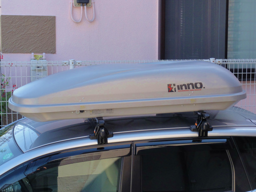 inno ルーフボックス BR714シルバー 中古 左開き ルーフBOX 小型車用