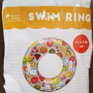 (終了)浮き輪 スイムリング ハンドル付 フルーツ柄【未使用品】