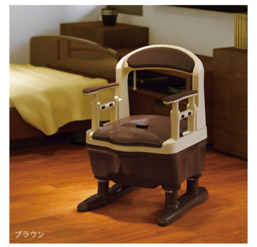 ポータブルトイレ　ジャスピタ　標準便座　ブラウン