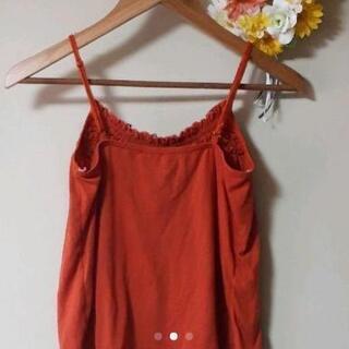急募🔊◀️グローブ▶️編み込み風 濃いオレンジ キャミソール の画像