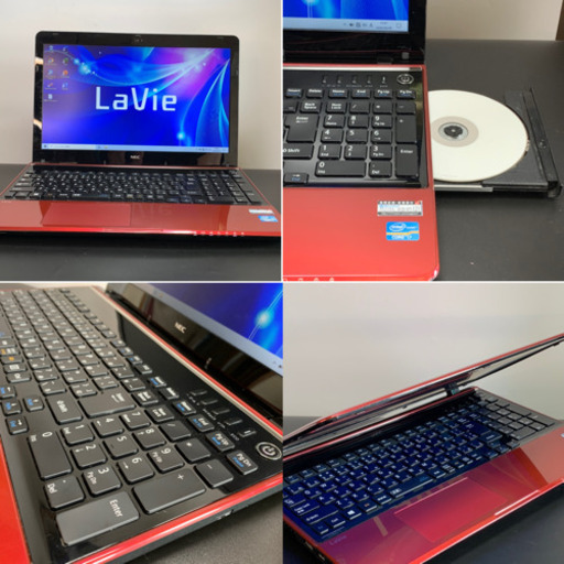 美品・艶赤LaVie/第4世代Core i7/メモリ8G→16G/SSD480G/Office2019