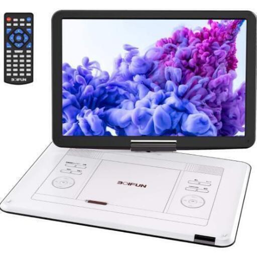 ★新品未使用激安大特価★【2020最新機種】ポータブルDVDプレーヤー  15.6インチ 超大画面 高画質液晶 5000mAh充電バッテリー 5.5時間超長再生 高耐久性 270°回転 リージョンフリー TV同期可能 CPRM/USB/SDカード対応 AV入出力 車用 リモコン 日本語取説書 白\n\n