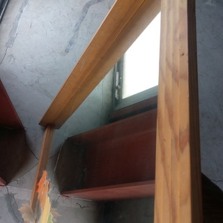 イケア製木枠割れた鏡　