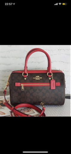 新品☆ COACH(コーチ)レッド シグネチャー レザー  ショルダーバッグ