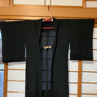 着物　羽織り　黒　【リメイク】【古布】夏物