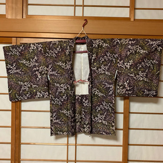 カラフル柄　着物羽織り【リメイク】【古布】女性用