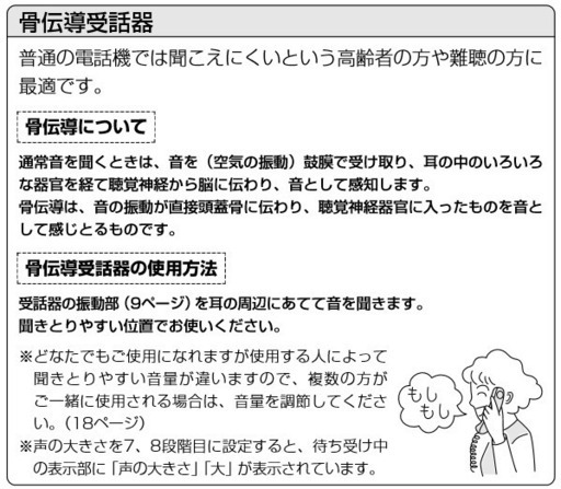 骨伝導式電話機 (難聴者・高齢者向け)