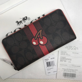 【新品未使用】COACH パックマンチェリー 長財布 限定 コラ...