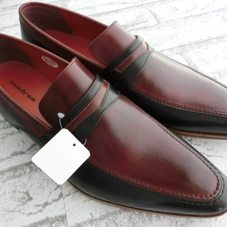 定価3.8万 madras マドラス 日本製 ビジネスシューズ コインローファー ブラック＆ブラウン 27.0cm