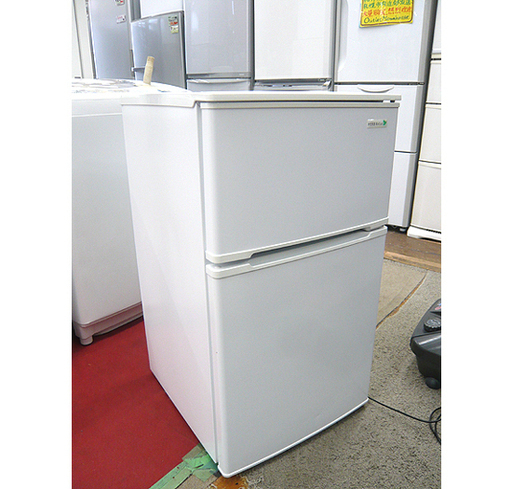 札幌 90L 2ドア冷蔵庫 2015年製 ヤマダ ハーブリラックス YRZ-C09B1 100Lクラス 白 ホワイト 一人暮らし 単身 本郷通店