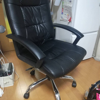 【お譲り先決まりました】山善オフィスチェア■レザー■黒(ブラック...