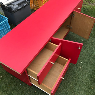 ★液晶テレビ台/赤/リビング台/収納★熊谷の画像