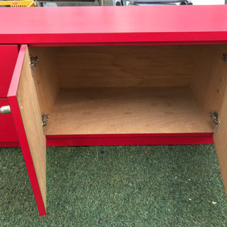 ★液晶テレビ台/赤/リビング台/収納★熊谷の画像