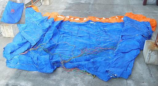 ジャンク GIN パラグライダー Mサイズ ZOOM ブルー×オレンジカラー 収納袋付き ☆ PayPay(ペイペイ)決済可能 ☆ 札幌市 清田区 平岡