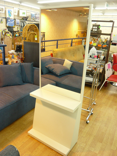 セットミラー 棚付き 大型ミラー  ドレッサー 鏡 ミラー 美容室 床屋 理髪店 業務用　西岡店