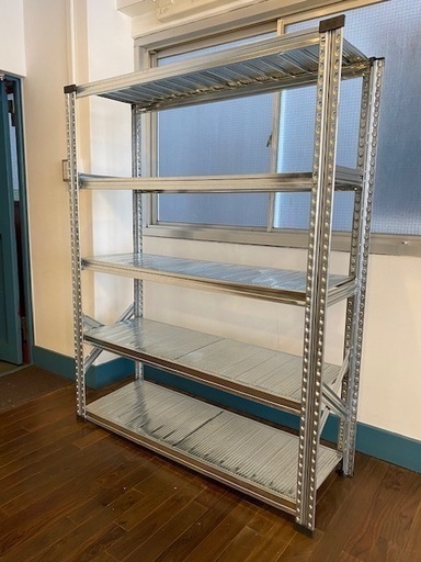 【メタルシステム】スチールシェルフ5段（イタリア製）