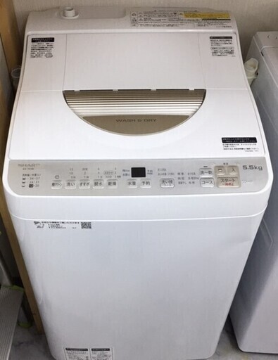 シャープ 5.5ｋ 洗濯機 ES-TX5B 2018年 J010