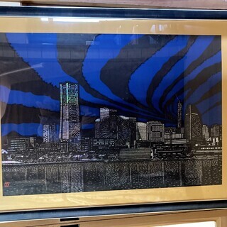 ＜お部屋のイメチェンに！＞みなとみらい(横浜)切り絵　額入り