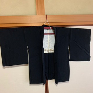 黒　羽織り女性用　刺繍【リメイク】