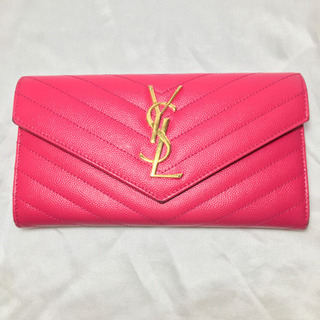 YSL イヴ・サンローラン　長財布　ピンク