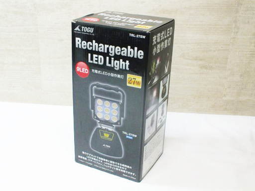 【苫小牧バナナ】新品未使用品 TOGU/トーグ 充電式LED小型作業灯 9LED 27W TRL-27SW 強力マグネット付き♪