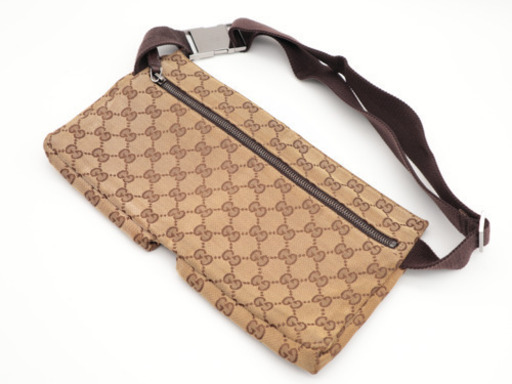 《GUCCI/GGキャンバス ウエストポーチ》ABランク 28566 美品