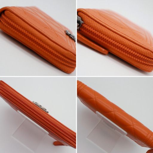 《CHANEL/マトラッセ ココマーク ラウンドファスナー札入れ》ABランク