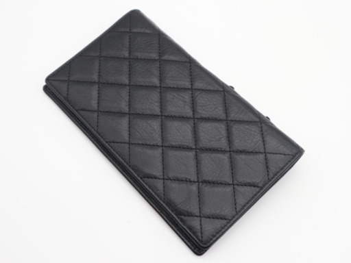 《CHANEL/シャネル カンボン カーフ 二つ折り長財布》ABランク 極美品
