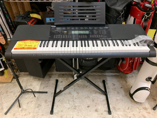CASIO   カシオ　WK-245   電子キーボード　スタンド、譜面台付　J34