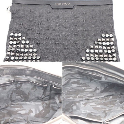 《JIMMYCHOO/スターエンボス スタッズ クラッチバッグ》Bランク 送料込