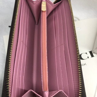 大幅値下げ！【新品未使用】COACH コーチ 長財布 花柄 ブラウン 鑑定済みの画像