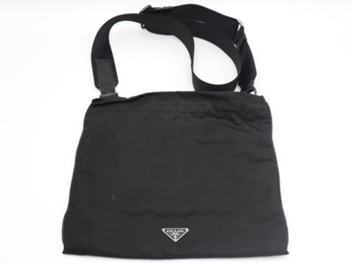 《PRADA/ロゴプレート ナイロン ショルダーバッグ》ABランク 送料無料