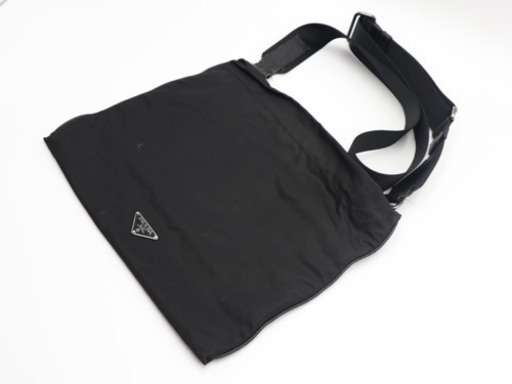 《PRADA/ロゴプレート ナイロン ショルダーバッグ》ABランク 送料無料