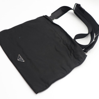 PRADA/ロゴプレート ナイロン ショルダーバッグ》ABランク 送料無料